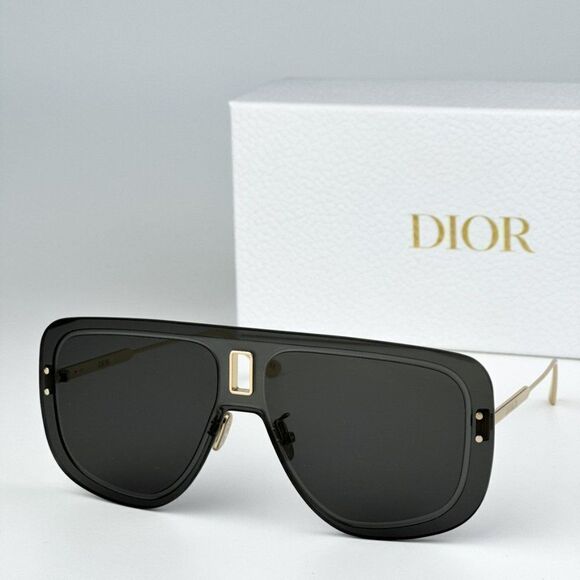 NEW Dior ULTRADIOR MU B0A0 Gold Grey Unisex Mask Sunglasses